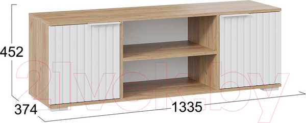 Изображение товара Тумба ТриЯ Хилтон исп.2 (дуб крафт золотой/белый матовый)