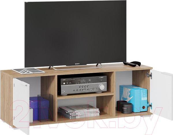 Изображение товара Тумба ТриЯ Хилтон исп.2 (дуб крафт золотой/белый матовый)