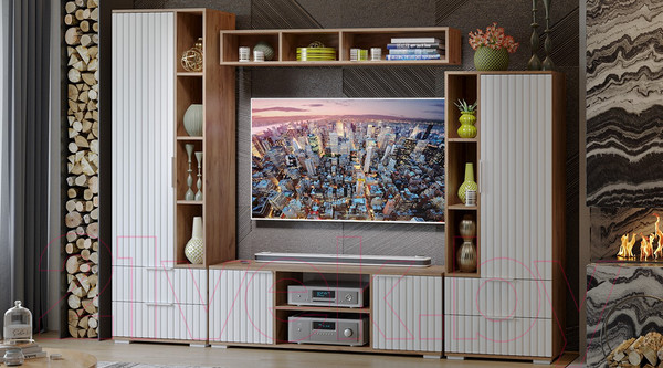 Изображение товара Тумба ТриЯ Хилтон исп.2 (дуб крафт золотой/белый матовый)