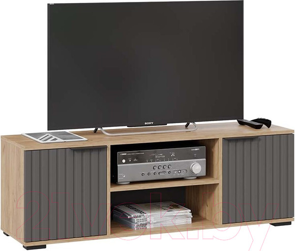 Изображение товара Тумба ТриЯ Хилтон исп.2 (дуб крафт золотой/графит матовый)