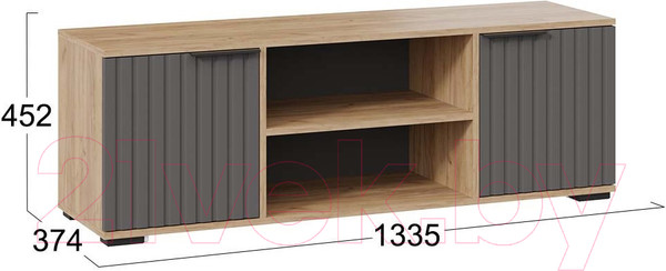 Изображение товара Тумба ТриЯ Хилтон исп.2 (дуб крафт золотой/графит матовый)