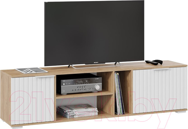 Изображение товара Тумба ТриЯ Хилтон (дуб крафт золотой/белый матовый)