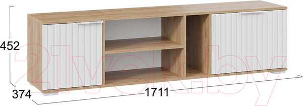 Изображение товара Тумба ТриЯ Хилтон (дуб крафт золотой/белый матовый)