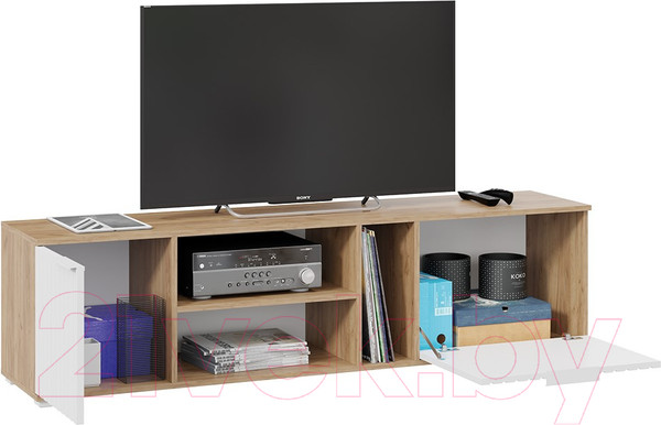 Изображение товара Тумба ТриЯ Хилтон (дуб крафт золотой/белый матовый)