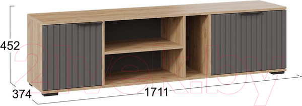 Изображение товара Тумба ТриЯ Хилтон (дуб крафт золотой/графит матовый)