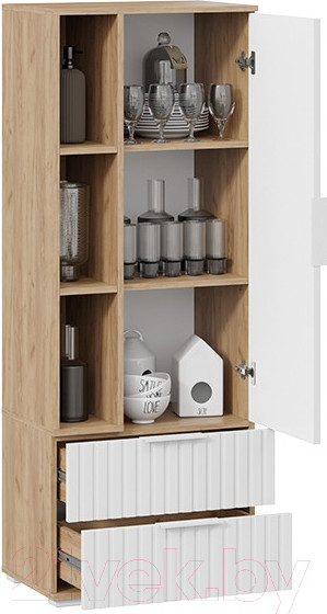 Изображение товара Шкаф-пенал ТриЯ Хилтон исп.2 (дуб крафт золотой/белый матовый)