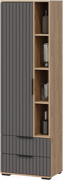 Изображение товара Шкаф-пенал ТриЯ Хилтон (дуб крафт золотой/графит матовый)