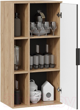 Изображение товара Шкаф навесной ТриЯ Хилтон (дуб крафт золотой/графит матовый)