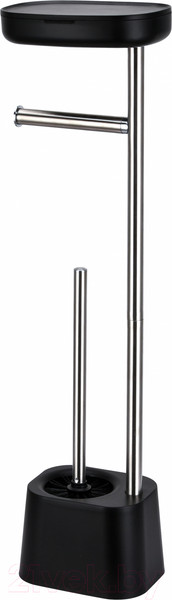 Изображение товара Стойка для туалетной бумаги с ершиком Caspian 90025 (черный)