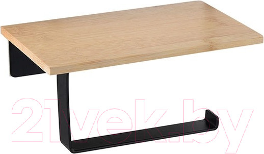 Изображение товара Держатель для туалетной бумаги Caspian 90029 (бамбук/черный)