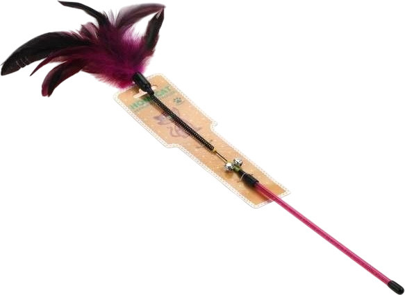 Изображение товара Игрушка для кошек Homecat Дразнилка с цветными перьями / 72371