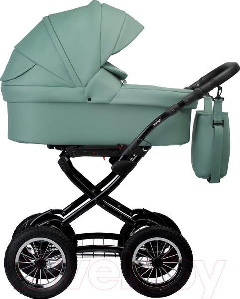 Изображение товара Детская универсальная коляска INDIGO Barbara Eco Classic 2 в 1 (Be 01, шалфей кожа)