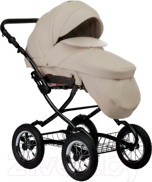 Изображение товара Детская универсальная коляска INDIGO Barbara Eco Classic 2 в 1 (Be 02, светло-бежевая кожа)