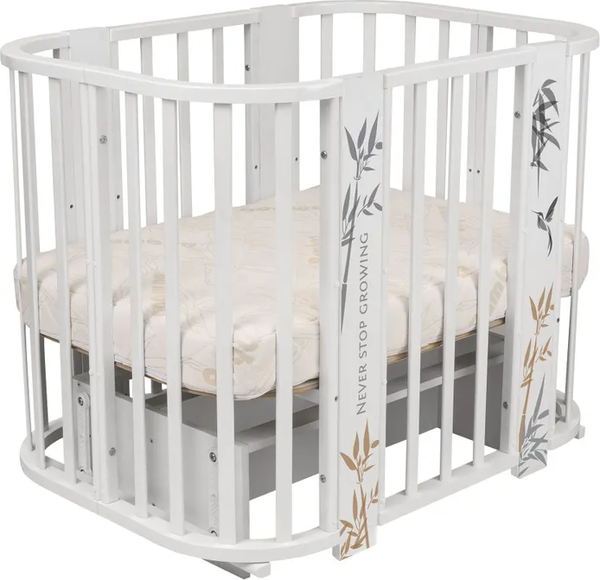 Изображение товара Детская кровать-трансформер INDIGO Green Line 5 в 1 с поперечным маятником (бамбук)