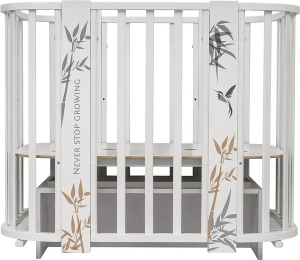 Изображение товара Детская кровать-трансформер INDIGO Green Line 5 в 1 с поперечным маятником (бамбук)