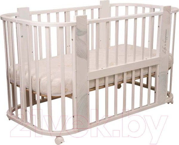 Изображение товара Детская кровать-трансформер INDIGO Green Line 5 в 1 поперечный маятник (волна)