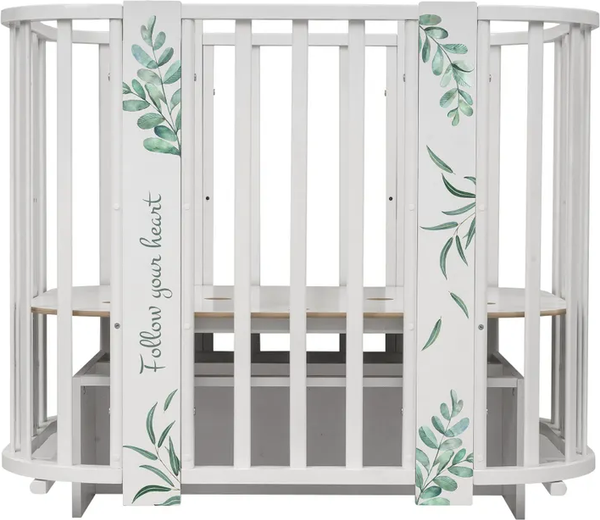 Изображение товара Детская кровать-трансформер INDIGO Green Line 5 в 1 с поперечным маятником (травинки)