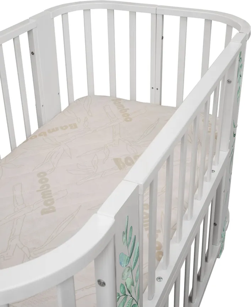 Изображение товара Детская кровать-трансформер INDIGO Green Line 5 в 1 с поперечным маятником (травинки)