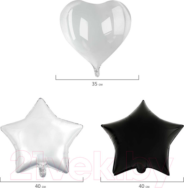 Изображение товара Набор воздушных шаров Brauberg Happy Birthday / 591898 (52шт, серебристый/золото/черный)