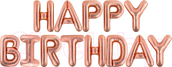 Изображение товара Набор воздушных шаров Brauberg Kids. Happy Birthday / 591899 (43шт, розовое золото)