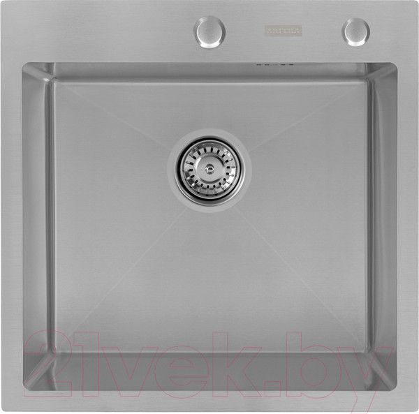 Изображение товара Мойка кухонная Arfeka Eco AR 50x50 + CL AR + DS AR (сатин, с дозатором и коландером)