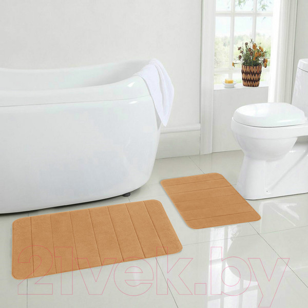 Изображение товара Набор ковриков для ванной и туалета Laima Home / 608447 (бежевый)