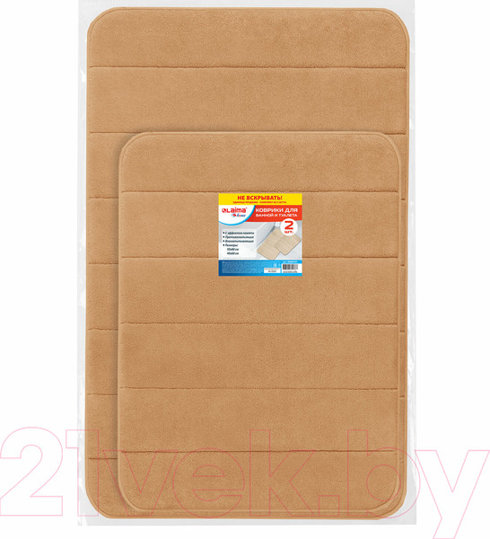 Изображение товара Набор ковриков для ванной и туалета Laima Home / 608447 (бежевый)