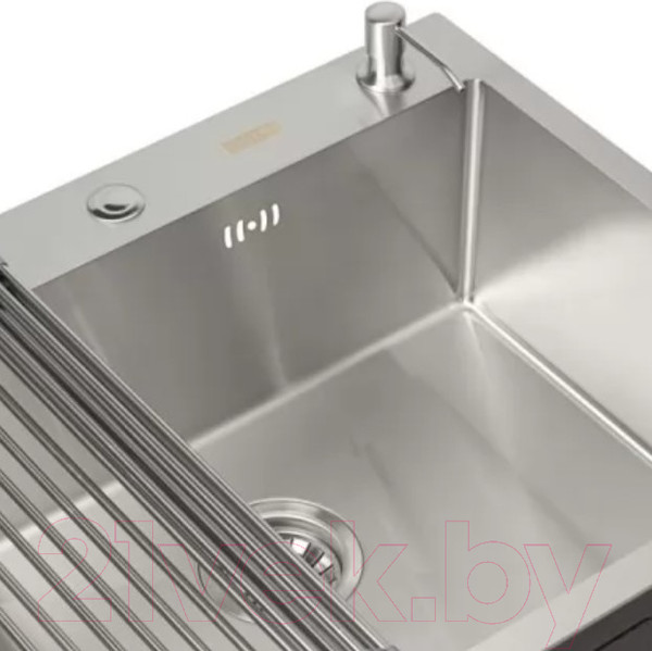 Изображение товара Мойка кухонная Arfeka Eco AR 60x50 + CL AR + DS AR (сатин, с дозатором и коландером)