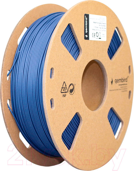 Изображение товара Пластик для 3D-печати Gembird 3DP-PLA-01-MTNB (1.75мм, 1кг, матовый/темно-синий)