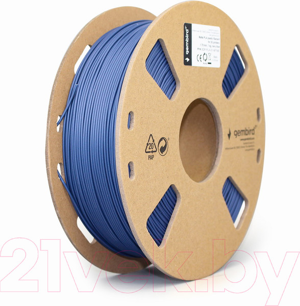 Изображение товара Пластик для 3D-печати Gembird 3DP-PLA-01-MTNB (1.75мм, 1кг, матовый/темно-синий)