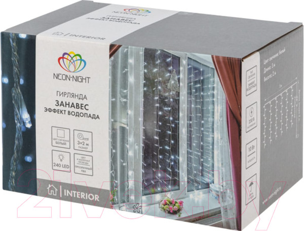 Изображение товара Световой занавес Neon-Night Дождь LED 235-005 (3x2м, белый)