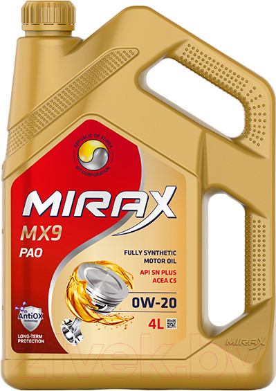 Изображение товара Моторное масло MIRAX MX9 0W20 С5 SN Plus (4л)