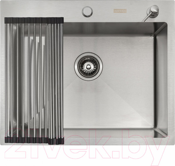 Изображение товара Мойка кухонная Arfeka Eco AR 60x50 + RM AR + DS AR (сатин, с аксессуарами)