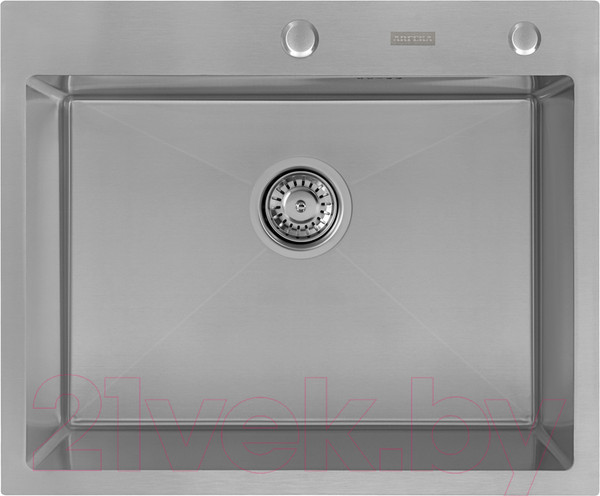 Изображение товара Мойка кухонная Arfeka Eco AR 60x50 + RM AR + DS AR (сатин, с аксессуарами)