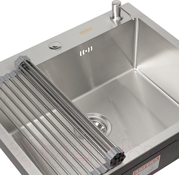 Изображение товара Мойка кухонная Arfeka Eco AR 60x50 + RM AR + DS AR (сатин, с аксессуарами)