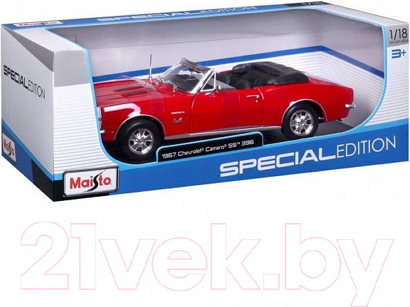 Изображение товара Масштабная модель автомобиля Maisto 1967 Chevrolet Camaro SS 396 / 31684 (красный)