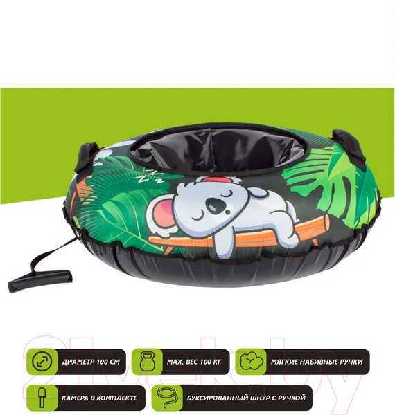 Изображение товара Тюбинг-ватрушка Snowstorm BZ-100 Koala / W112891 (100см, зеленый/черный)