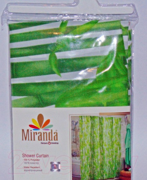 Изображение товара Шторка-занавеска для ванны Miranda Bamboos Green