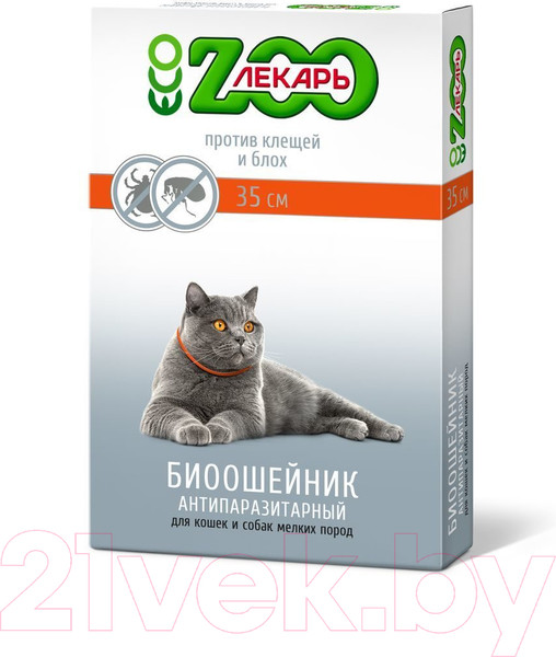 Изображение товара Ошейник от блох Zooлекарь ЭКО Для кошек и мелких собак (35см, красный)