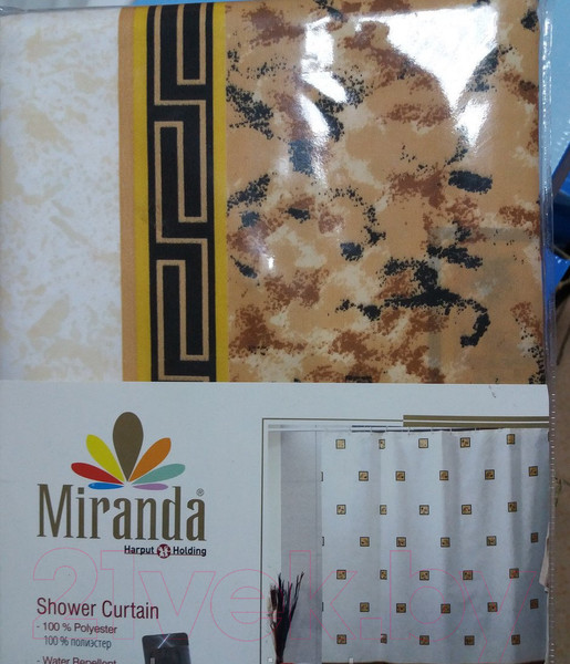 Изображение товара Шторка-занавеска для ванны Miranda Emerald Beige