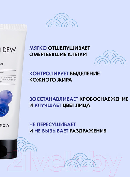 Изображение товара Пенка для умывания Tony Moly Clean Dew Blueberry Foam Cleanser (180мл)