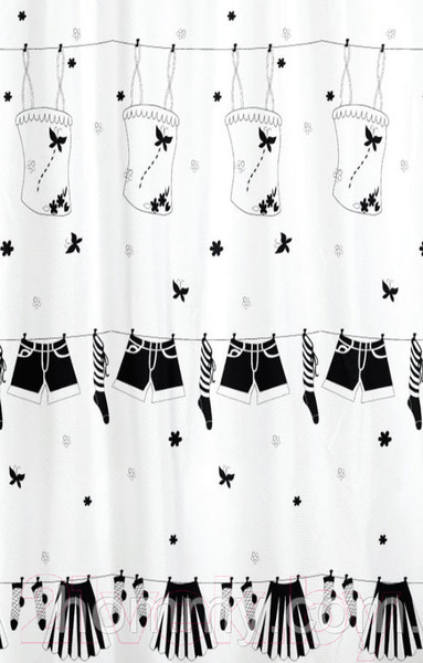 Изображение товара Шторка-занавеска для ванны Miranda Dressy Black