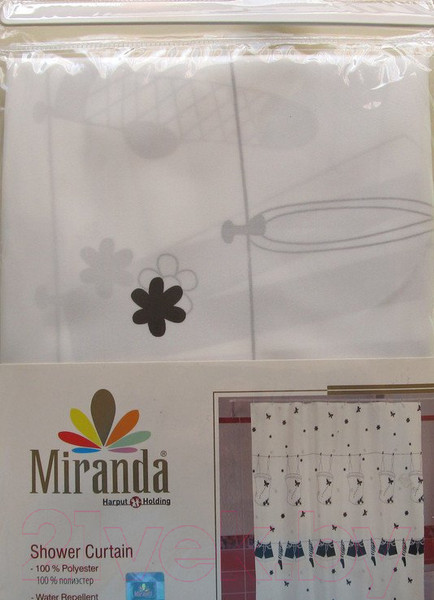 Изображение товара Шторка-занавеска для ванны Miranda Dressy Black