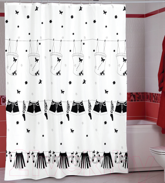 Изображение товара Шторка-занавеска для ванны Miranda Dressy Black