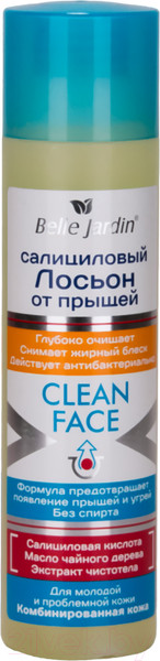Изображение товара Лосьон для лица Belle Jardin Clean Face Салициловый от прыщей Экстракт чистотела (150мл)