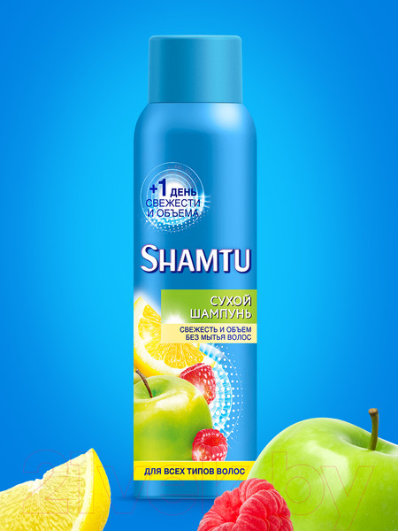 Изображение товара Сухой шампунь для волос Shamtu Свежесть и объем без мытья волос для всех типов (150мл)