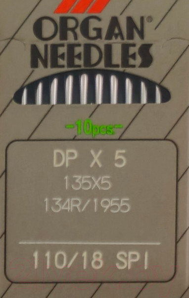 Изображение товара Набор игл для промышленной швейной машины Organ DPx5 110 SPI ORG-10 (для шелковых тканей)