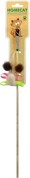 Изображение товара Игрушка для кошек Homecat Дразнилка Пчелка из норки с лентами / 71132