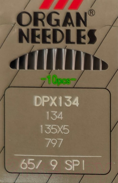 Изображение товара Набор игл для промышленной швейной машины Organ DPx5 65 SPI ORG-10 (для шелковых тканей)