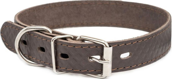 Изображение товара Ошейник Homepet Ромбы 25мм 29-39см / 83995 (коричневый)